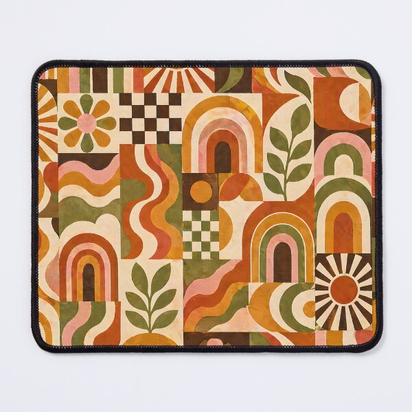 Item preview, Retro Abstract Geometric Pattern – 70s Rainbow, Sunburst & Organic Shapes designed and sold by Hashola Designs.
