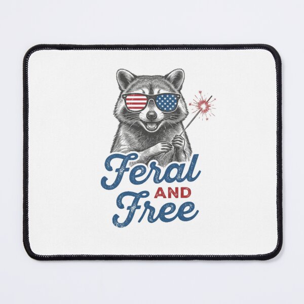 Item preview, Funny Feral And Free Patriotic Raccoon designed and sold by DizzyShirts1.