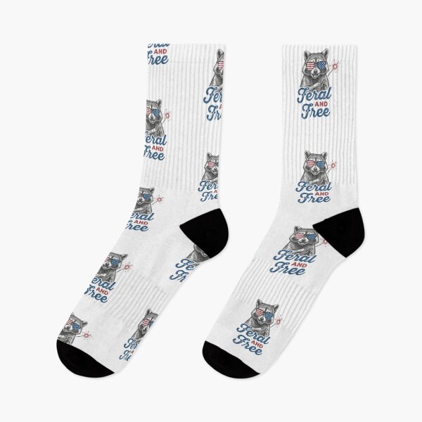 Item preview, Funny Feral And Free Patriotic Raccoon designed and sold by DizzyShirts1.