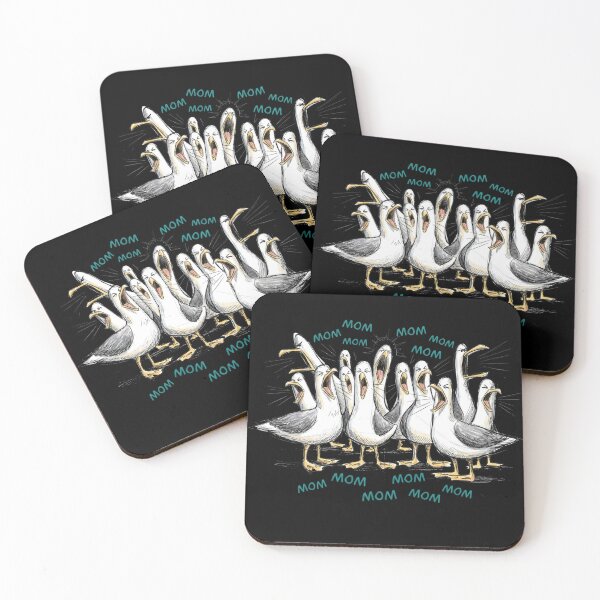 Item preview, Annoying Seagulls “MOM MOM MOM” Meme Funny Bird Sticker designed and sold by LiuTiuuu.