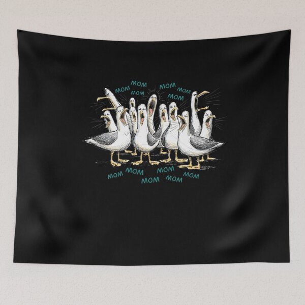Item preview, Annoying Seagulls “MOM MOM MOM” Meme Funny Bird Sticker designed and sold by LiuTiuuu.