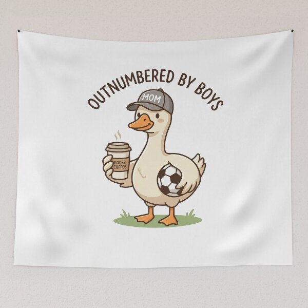 Item preview, Outnumbered By Boys Mom Life Soccer Coffee Parent designed and sold by SofenArt.