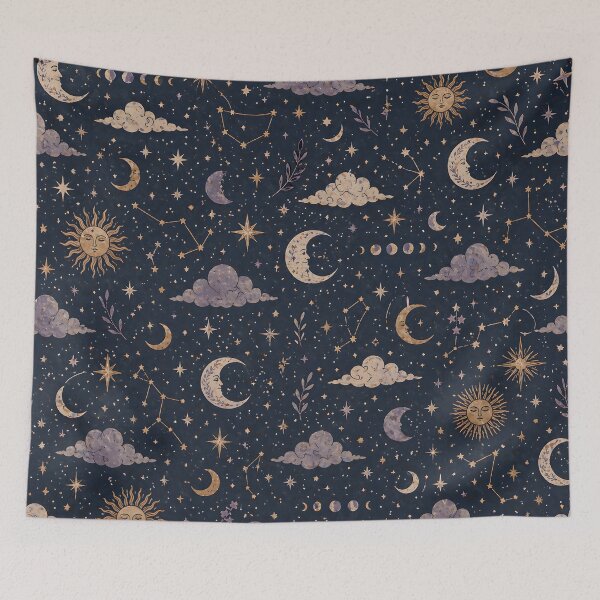 Item preview, Celestial Moon & Stars Pattern – Mystical Night Sky, Astrology & Cosmic Dream Design designed and sold by Hashola Designs.
