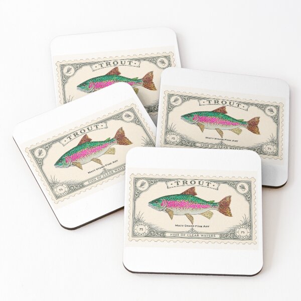Item preview, Trout fishing stamp with rainbow trout  designed and sold by Matt Starr Fine Art .