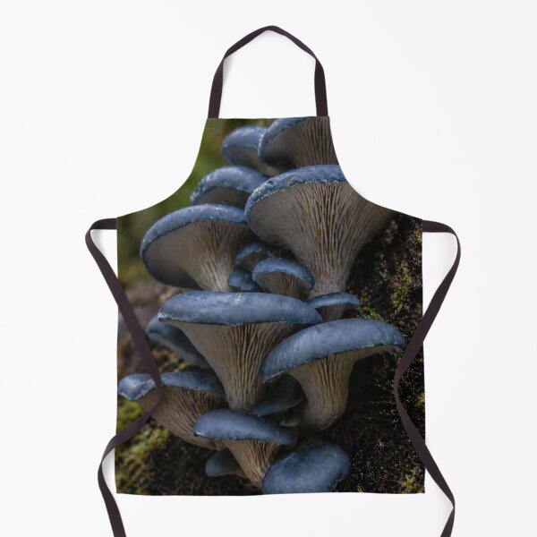 Item preview, Blue-Oyster Mushrooms on Mossy Branch - Macro Nature Photography designed and sold by ChiefMomCo.
