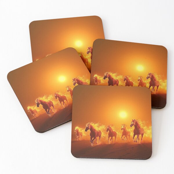 Item preview, Powerful Fire Horses Galloping at Sunrise designed and sold by MJMVisuals.