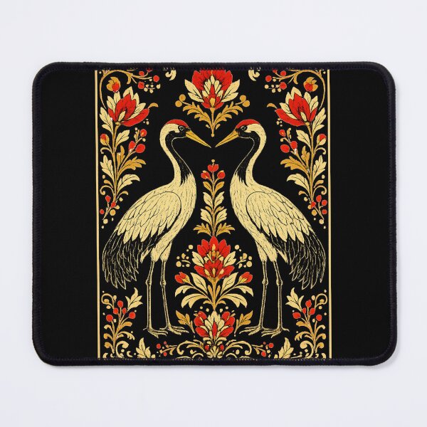 Item preview, Folk Crane Pair – Vintage Polish Folk Art Floral Design designed and sold by Galskap.