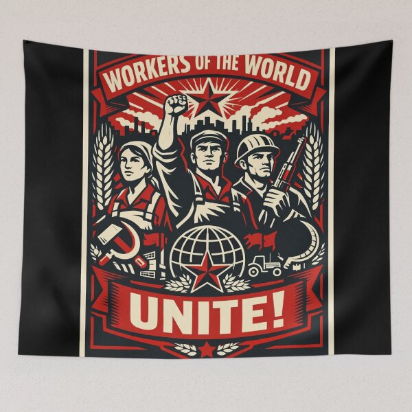 Item preview, Workers of the World Unite! Soviet Propaganda Poster designed and sold by Owcomm.