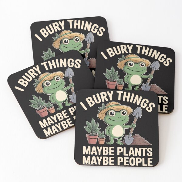 Item preview, I Bury Things Maybe Plants Maybe People Funny Frog Gardening Dark Humor T-Shirt designed and sold by SaltyBonesClub.