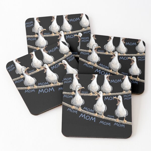 Item preview, Annoying Seagulls “MOM MOM MOM” Meme Funny Bird Sticker designed and sold by LiuTiuuu.