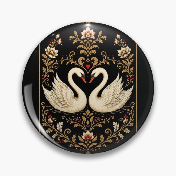 Item preview, Folk Swan Pair – Vintage Polish Folk Art Design designed and sold by Galskap.