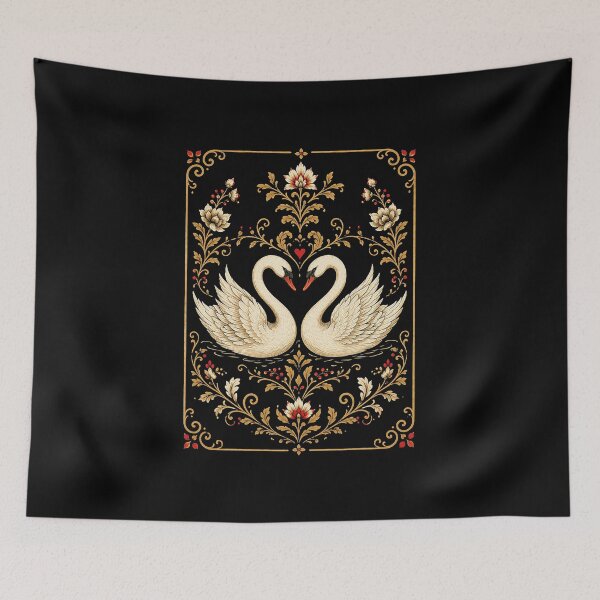 Item preview, Folk Swan Pair – Vintage Polish Folk Art Design designed and sold by Galskap.
