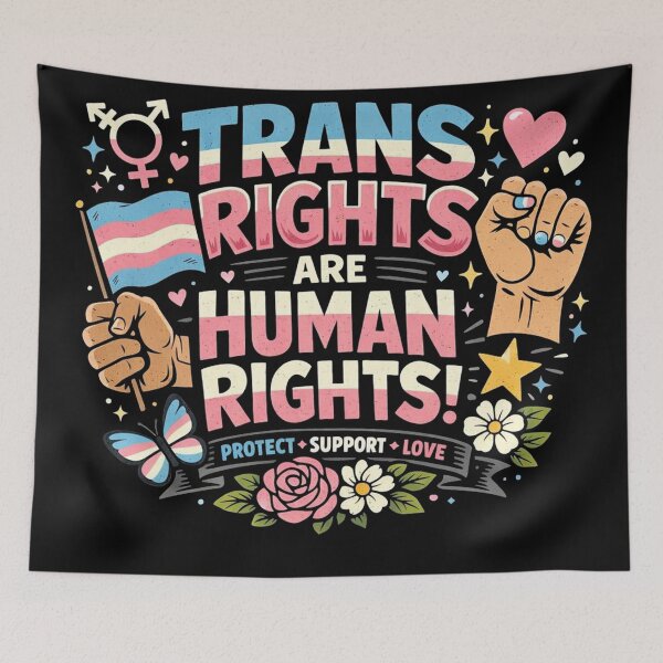 Item preview, Trans Rights Are Human Rights Protect Support Love designed and sold by Owcomm.
