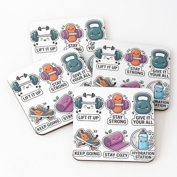 Item preview, Funny Fitness Sticker Pack - Cute Gym & Workout Puns designed and sold by SimpleP.