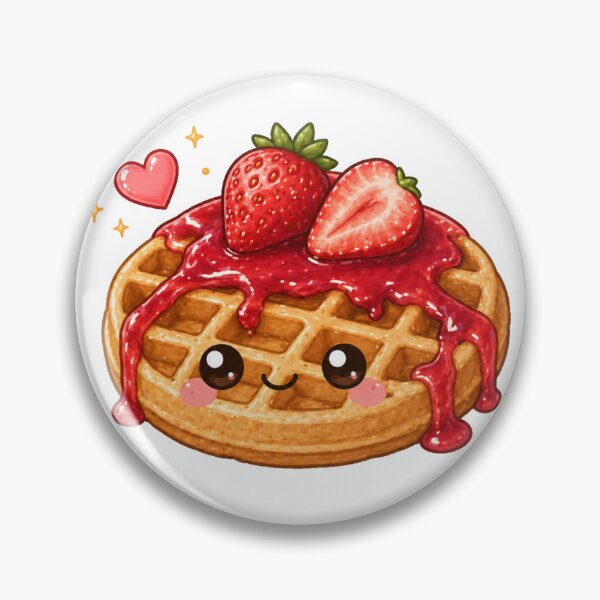 Item preview, Cute strawberry waffle Kawaii dessert designed and sold by Design by Sara.