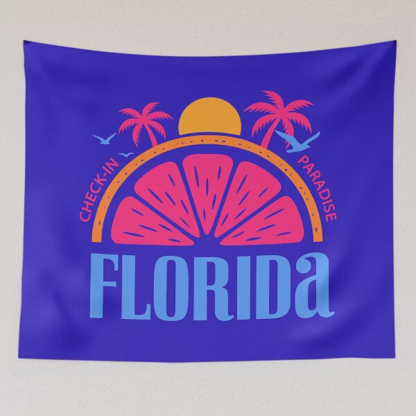 Item preview, Florida Check-In Paradise Retro Sunset Palms designed and sold by LinaValearte.