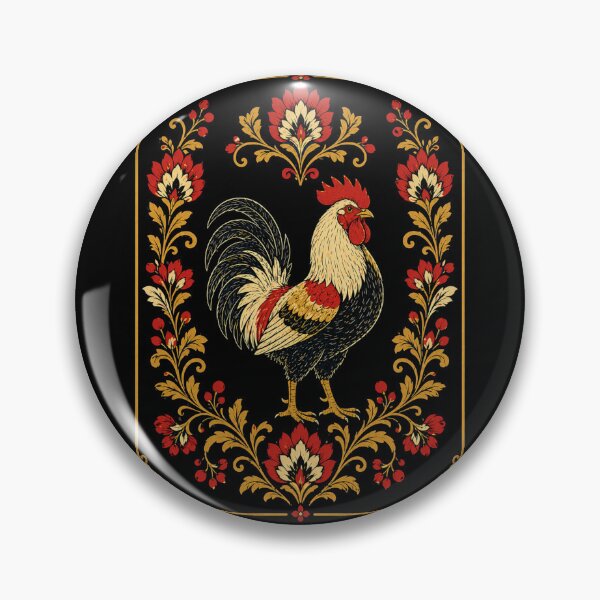 Item preview, Folk Rooster – Vintage Polish Folk Art Floral Design designed and sold by Galskap.