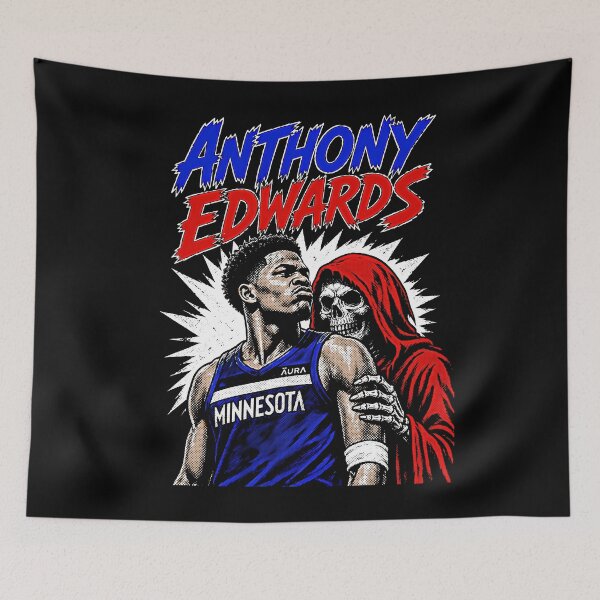 Item preview, Anthony Edwards Basketball Vintage Player Grim Reaper Horror Art designed and sold by graphixpolash.