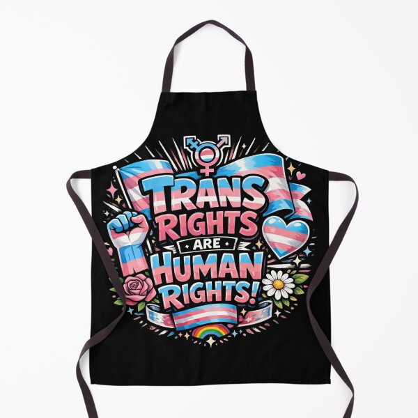 Item preview, Trans Rights Are Human Rights! Trans Pride Flag, Raised Fist, Rainbow & Flowers LGBTQ+ Equality Art designed and sold by Owcomm.