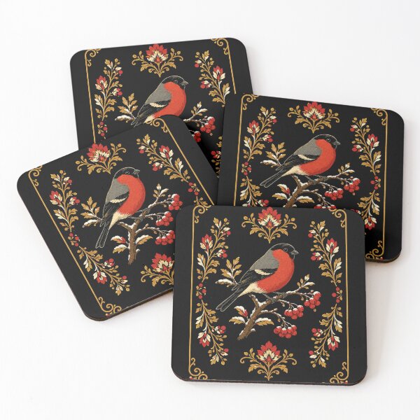 Item preview, Folk Bullfinch – Vintage Polish Folk Art Floral Design designed and sold by Galskap.