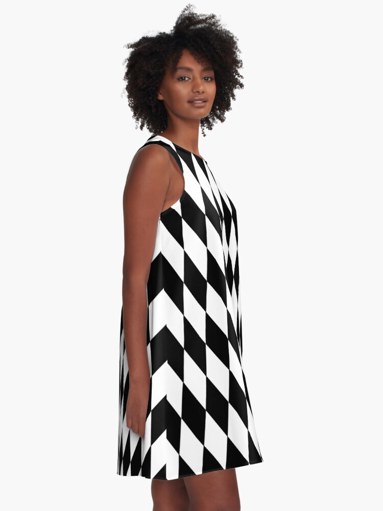 black and white diamond dress