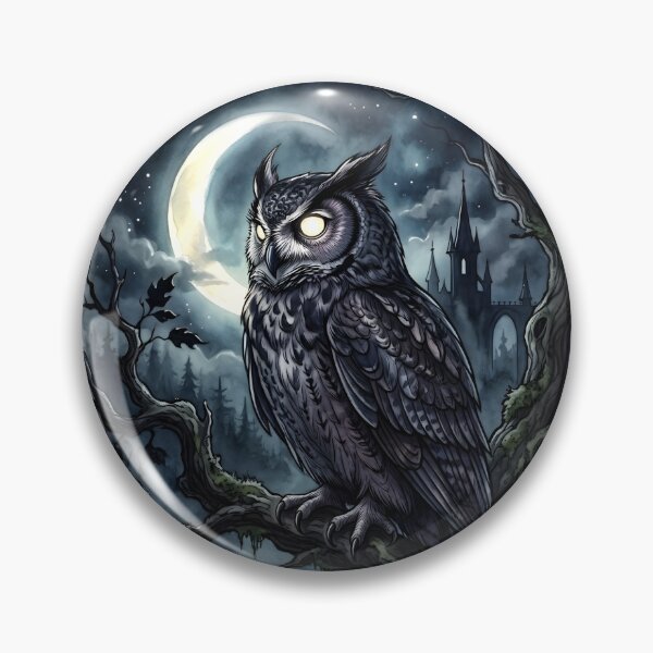 Item preview, Great Horned Owl Bubo Virginianus Dark Gothic Moon designed and sold by RubisLeaf.
