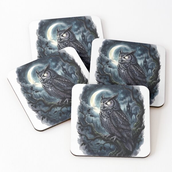 Item preview, Great Horned Owl Bubo Virginianus Dark Gothic Moon designed and sold by RubisLeaf.