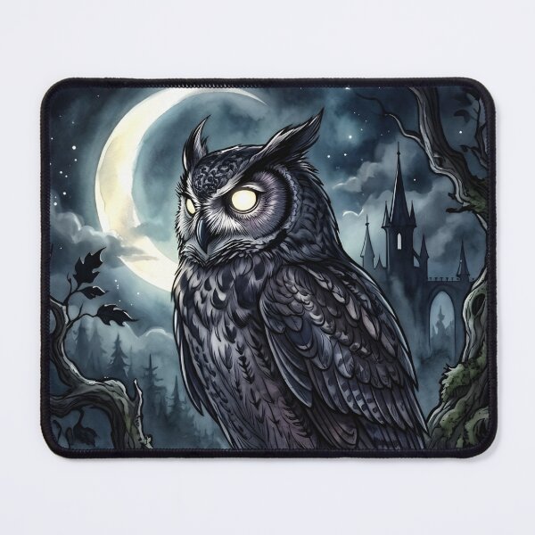 Item preview, Great Horned Owl Bubo Virginianus Dark Gothic Moon designed and sold by RubisLeaf.