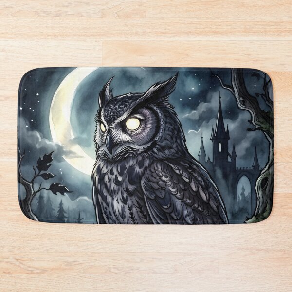 Item preview, Great Horned Owl Bubo Virginianus Dark Gothic Moon designed and sold by RubisLeaf.