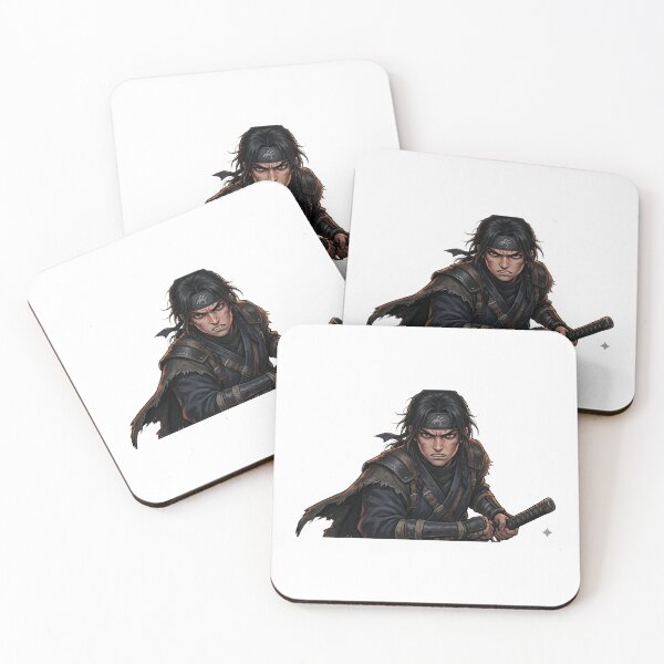 Item preview, Intense Ninja Warrior with Katana – Dark Fantasy Samurai Art designed and sold by Radhestore.