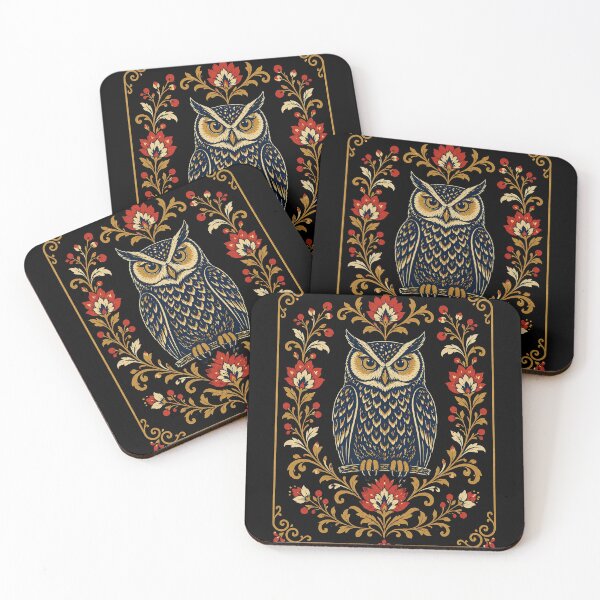 Item preview, Folk Owl – Vintage Polish Folk Art Design designed and sold by Galskap.
