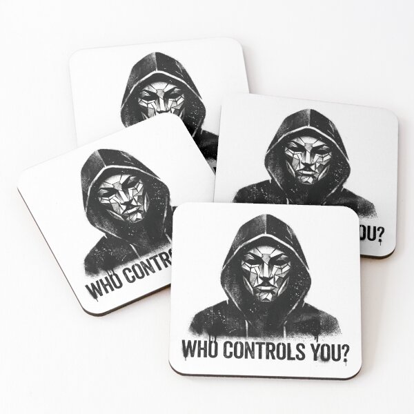 Item preview, Who Controls You? Geometric Hacker Mask Street Art Design – Dark Cyber Punk Minimal Graphic designed and sold by PLUSHIWORLDtm.