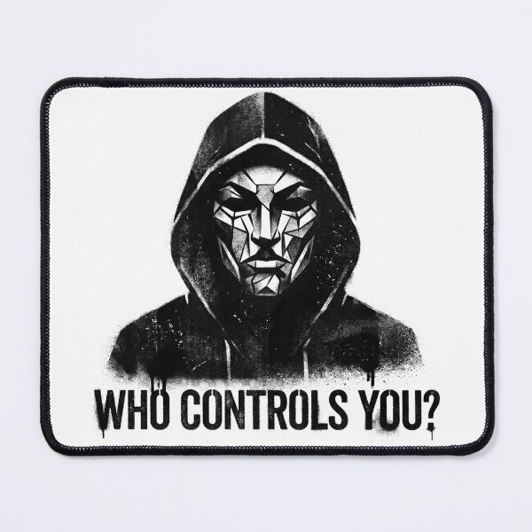 Item preview, Who Controls You? Geometric Hacker Mask Street Art Design – Dark Cyber Punk Minimal Graphic designed and sold by PLUSHIWORLDtm.