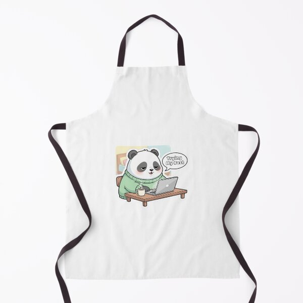 Item preview, "Trying My Best" Panda Working on Laptop Sticker designed and sold by Artify Lab.