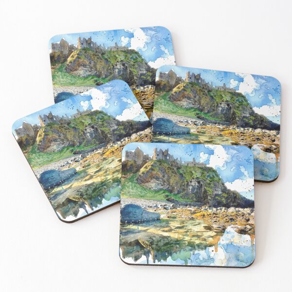 Item preview, Watercolour illustration of Dunluce Castle, Northern Ireland. designed and sold by davidelder.