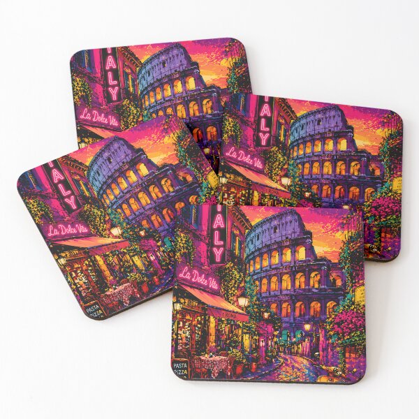 Item preview, Rome Neon Street Aesthetic Colorful Night City Poster designed and sold by TAOptimus .