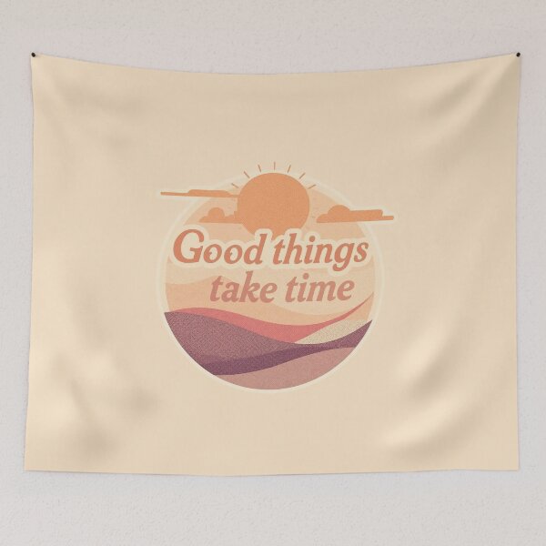 Item preview, Good Things Take Time – Burnout Relief Retro Quote | Overwhelmed & Slow Progress Motivation Aesthetic Sticker designed and sold by BukJus.