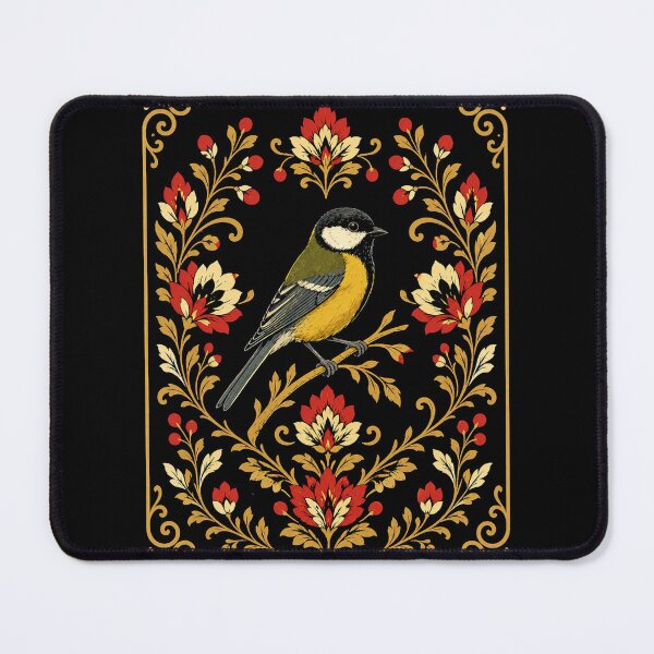 Item preview, Folk Great Tit – Vintage Polish Folk Art Floral Design designed and sold by Galskap.