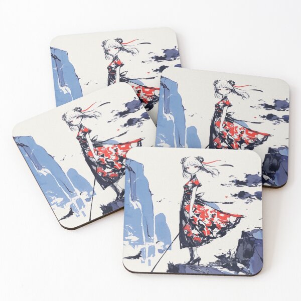 Item preview, Japanese Landscape Art – Anime Girl with Red Kimono designed and sold by EchoWave11.