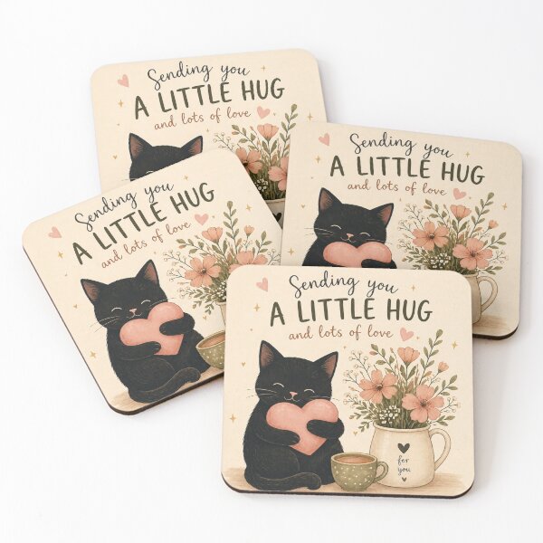 Item preview, Sending You Love Cat Greeting Card | Cute Black Cat Heart Illustration | Aesthetic Cat Lover Card designed and sold by IconicDesignsXd.
