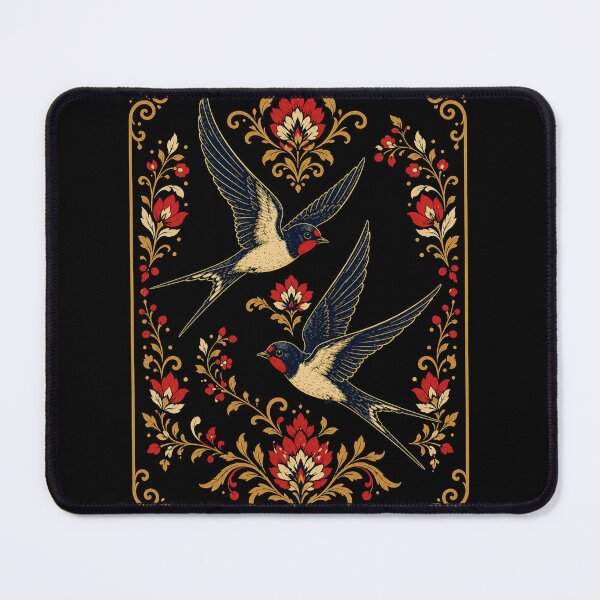 Item preview, Folk Swallows – Vintage Polish Folk Art Floral Design designed and sold by Galskap.