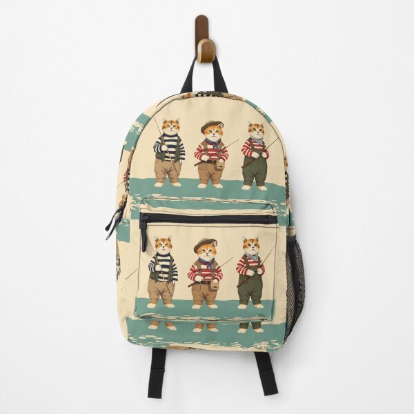 Item preview, Three Chubby Anthropomorphic Cat Fishermen | Fishing Lover designed and sold by UnhingedBird.