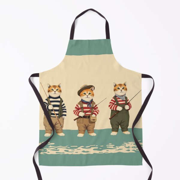 Item preview, Three Chubby Anthropomorphic Cat Fishermen | Fishing Lover designed and sold by UnhingedBird.