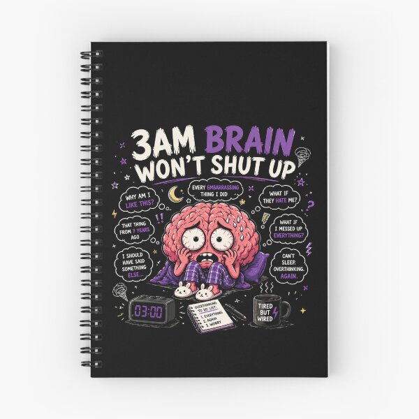 Item preview, 3AM Brain Wont Shut Up Funny Night Overthinking Design designed and sold by MotylekAnia.