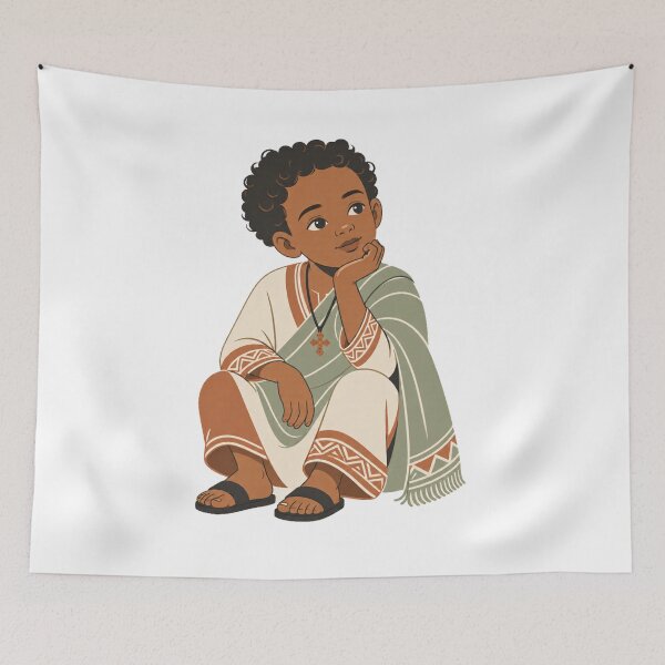 Item preview, Minimalist Ethiopian Boy in Traditional Dress designed and sold by Sirak Amanuel.