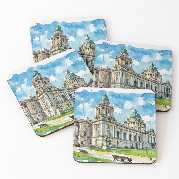 Item preview, Watercolour illustration of Belfast City Hall, Antrim, Northern Ireland. designed and sold by davidelder.