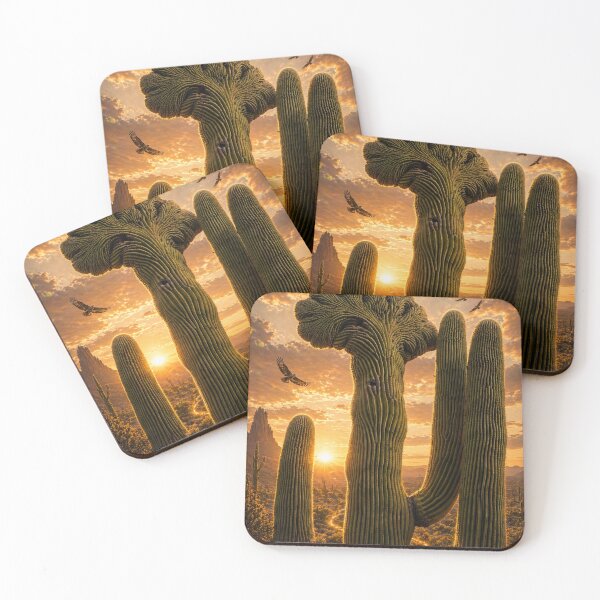 Item preview, Desert Crown at Golden Hour – Crested Saguaro in Cinematic Light designed and sold by Kimberly Palmer.