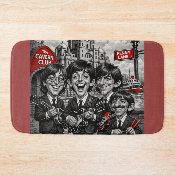 Item preview, The Beatles in Liverpool Selective Color Caricature designed and sold by LuluLeb.
