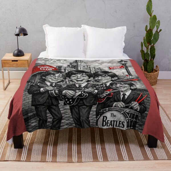 Item preview, The Beatles in Liverpool Selective Color Caricature designed and sold by LuluLeb.