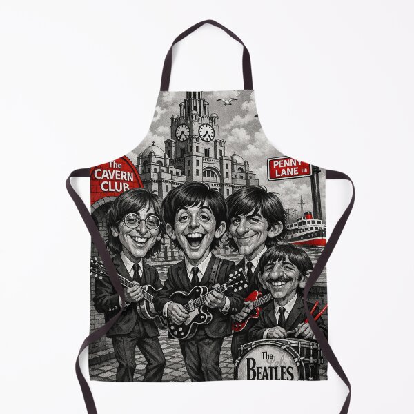 Item preview, The Beatles in Liverpool Selective Color Caricature designed and sold by LuluLeb.